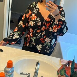 Express floral wrap blouse